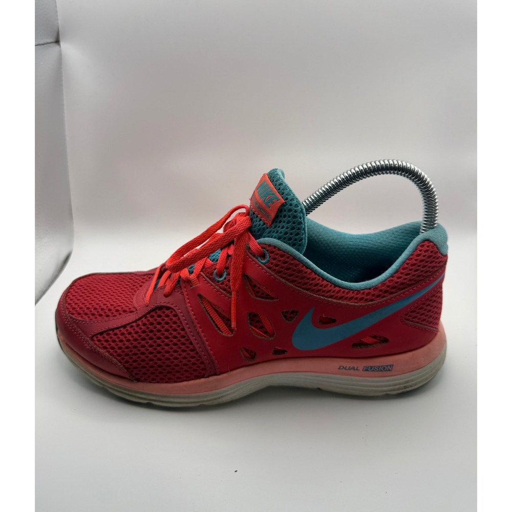 Nike Dual Fusion Run 2 Women 8 Red Teal Good Running Shoes 599560-600